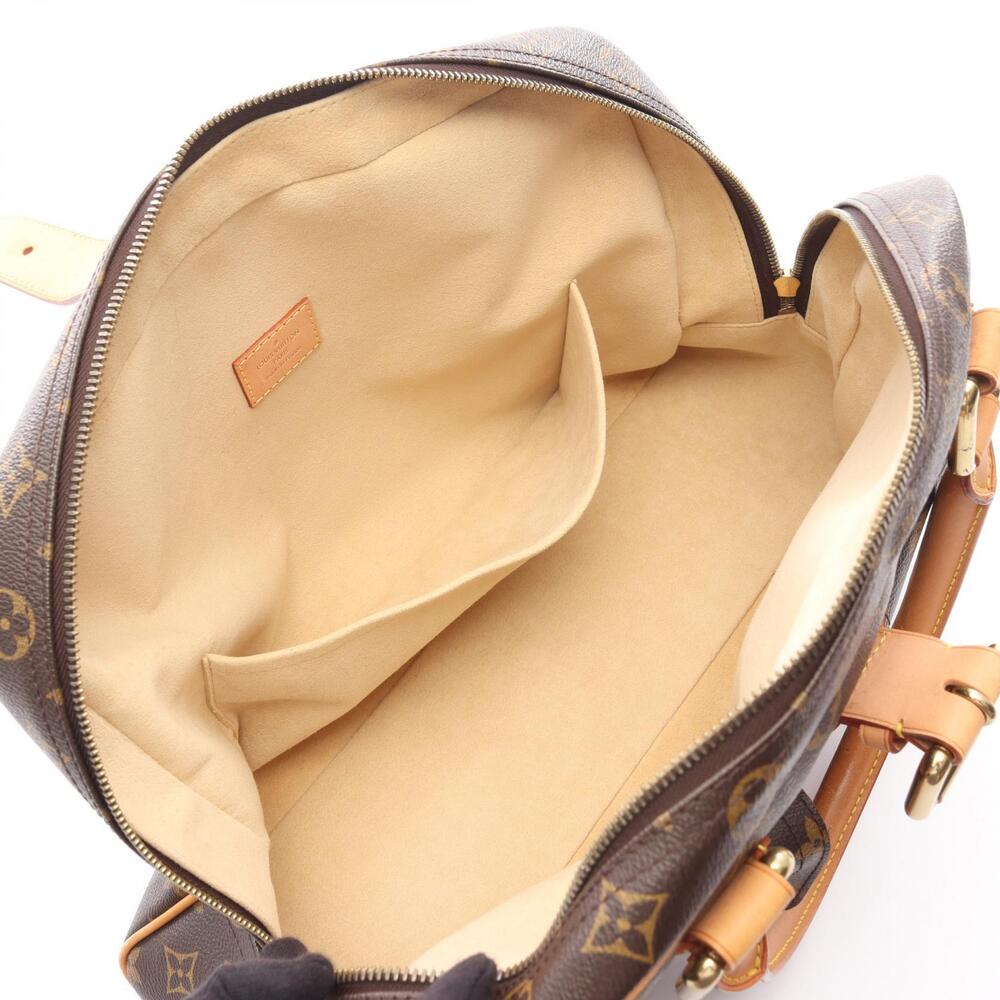 Louis Vuitton Canvas Leather Handbag Manhattan Brown Monogram - Picture 3 of 5